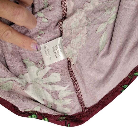 Burgundy NEW! Beach Casual Sleeveless Floral Print Tank Loose Sundress Pockets - Picture 8 of 9